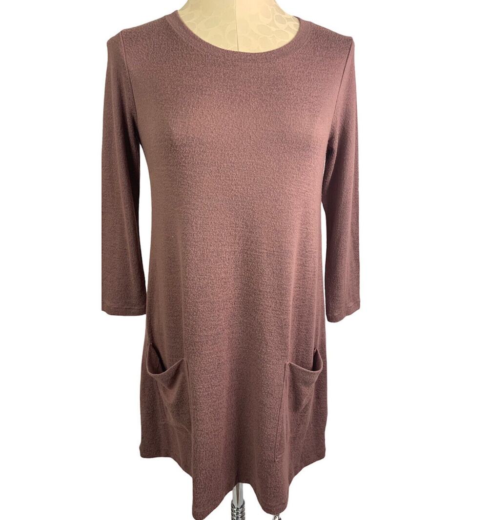 Small Abercrombie & Fitch Mauve Sweater‎ Dress with Pockets Above Knee Soft